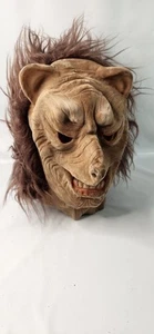 Creepy Wolf Lion Monster Rubber Mask Vintage Halloween Costume Scare Adult Size - Picture 1 of 6