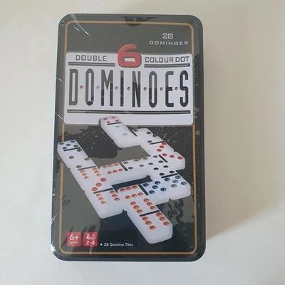 Double 6 Colour Dot Dominoes Set 28 Tiles Family Game Brand New Sealed 🎁 - image 1 of 4