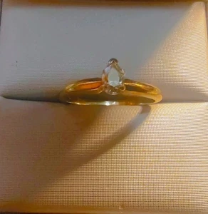14 Karat Gelbgold Marquise-Schliff Diamant Versprechen Ring Größe 4 1/4 ((738)) - Bild 1 von 5
