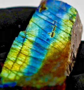 Double Flash Slab Labradorite Raw Crystal Mineral Colorful Rainbow Flashy 16.8g - Picture 1 of 13