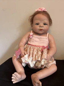 Realista-NPK-Muñeco Niño Recién Nacido-Niña Realista Ojos Azules Cabello Fresa #4 - Imagen 1 de 4