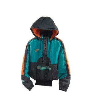 Vintage Reebok Miami Dolphins Pro Line Men's Pullover Jacket  Size L - Picture 1 of 8