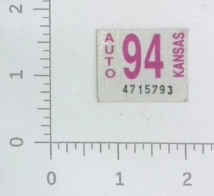 1994 Kansas Auto Vehicle Registration License Plate Vintage Decal Sticker - Picture 1 of 1