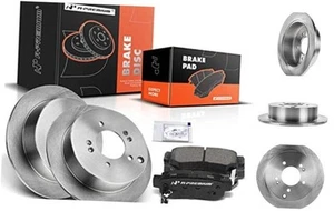 11.17 inch (283.8mm) Disc Brake Rotors + Ceramic Pads Kit Rear Solid - Picture 1 of 4