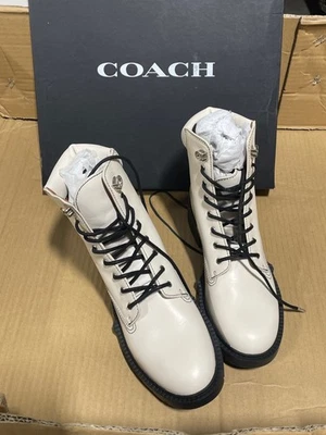 COACH Lorimer - Botas de Cuero - Talla 8 B (M) - Tiza C5293 Foto 1 de 4