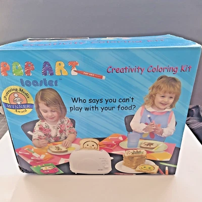 6 Toast Plates Creativity Kit Pop Art Retro Toaster Happy Face Love Flower New - Image 1 of 4