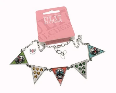 Alchemy Gothic Banderas De Los Muertos Necklace ULFP11 2011 Skull Crystal - Изображение 1 из 4