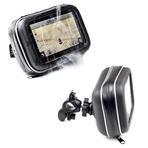 Motorcycle Handlebar Mount & Waterproof Case For Garmin Zumo 660 350 5'' Sat Nav - Picture 1 of 7