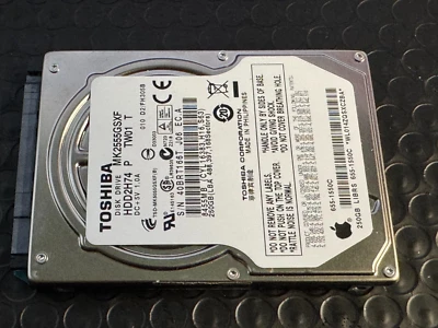 Apple OEM Hitachi 2.5" 9.5mm Hard Drive 250 GB 5400 RPM 655-1550C - Image 1 of 2