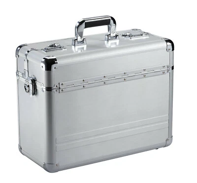 Dermata Aktenkoffer aus Aluminium 46 cm Umhängegurt Koffer Silber bei Bowatex