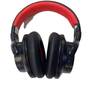 AUSDOM New Bluetooth E7 Active Noise Cancelling Headphones Wireless Blk Red READ - Picture 1 of 8