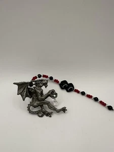 Vintage Pewter DRAGON PENDANT and Chain - Picture 1 of 2