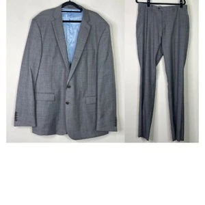 Charles Tyrwhitt Sharkskin Slim Fit Wool Suit Jacket Untailored Pant Suit Set - Picture 1 of 15