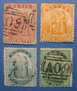 NEVIS 1867 Scott 9-12 MH/Used CV $380 KX6 - Picture 1 of 2