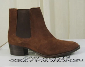 NEW FRYE Womens Dara Chelsea Brown Oiled suede/Elastic Gores Ankle Boot Size 8.5 - Picture 1 of 12
