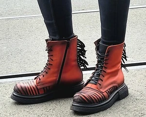 PAPUCEI Berry Damen Echtleder Schnürstiefel Black/Red - Bild 1 von 17