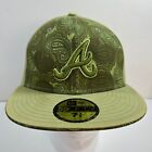 Atlanta Braves Fitted Hat 7 3/8 Paisley Swirl Green 59Fifty New Era Colorblock