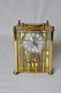 Hamilton Carriage Clock Mantle Brass Anniversary, West Germany Quartz Glass Case - Picture 1 of 7