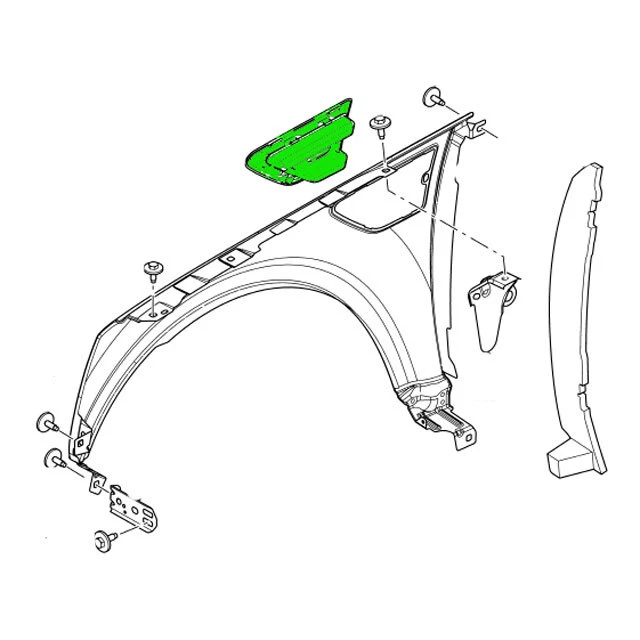 Grelha de para-lama dianteira LAND ROVER RH LR2 13-17 LR039768 FABRICANTE DE EQUIPAMENTO ORIGINAL - Imagem 1 de 1