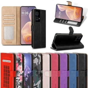 Case For Motorola Edge 50 Fusion, Leather Wallet RFID Blocking Flip Phone Cover - Picture 1 of 27