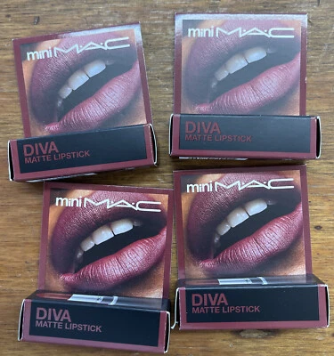 Lote de 4 mini mac diva lápiz labial mate Diva 603 Foto 1 de 3