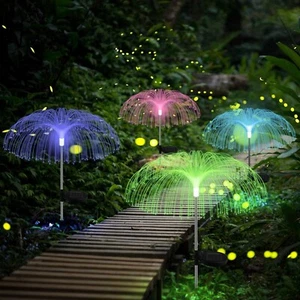 7 Colors Jellyfish Solar Lights - 2 Pack Firework Garden Lights, Waterproof Sola - Picture 1 of 8