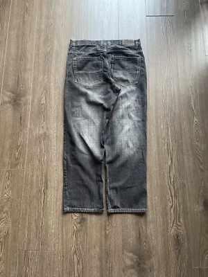 Мешковатые черные выцветшие джинсы Y2K 38x32 хип-хоп широкие штанины красная вкладка - Изображение 1 из 4