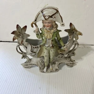 Antique Grafenthal DEP Carl Schneider Bisque porcelain figural vase hand painted - Picture 1 of 6