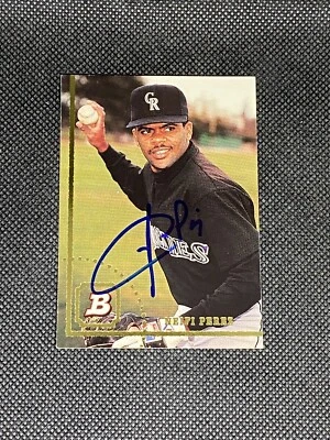 Neifi Perez Colorado Rockies 1994 Bowman Signed Auto Card #282 ~ COA - Image 1 of 3