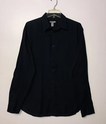 Vintage H&M Point Collar Long Sleeve Chiffon Down Shirt Mens Size L Cotton - Image 1 of 4