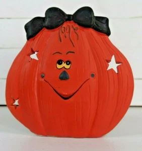 Vintage Happy Pumpkin Halloween Votive Candle Holder - Picture 1 of 3