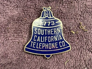 Um 1920 Mitarbeiter Abzeichen Pin Rückseite SOUTHERN CALIFORNIA BELL PHONE CO. SELTEN - Bild 1 von 4