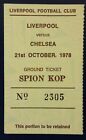 1978/79 Division 1 Liverpool v Chelsea Ticket Stub