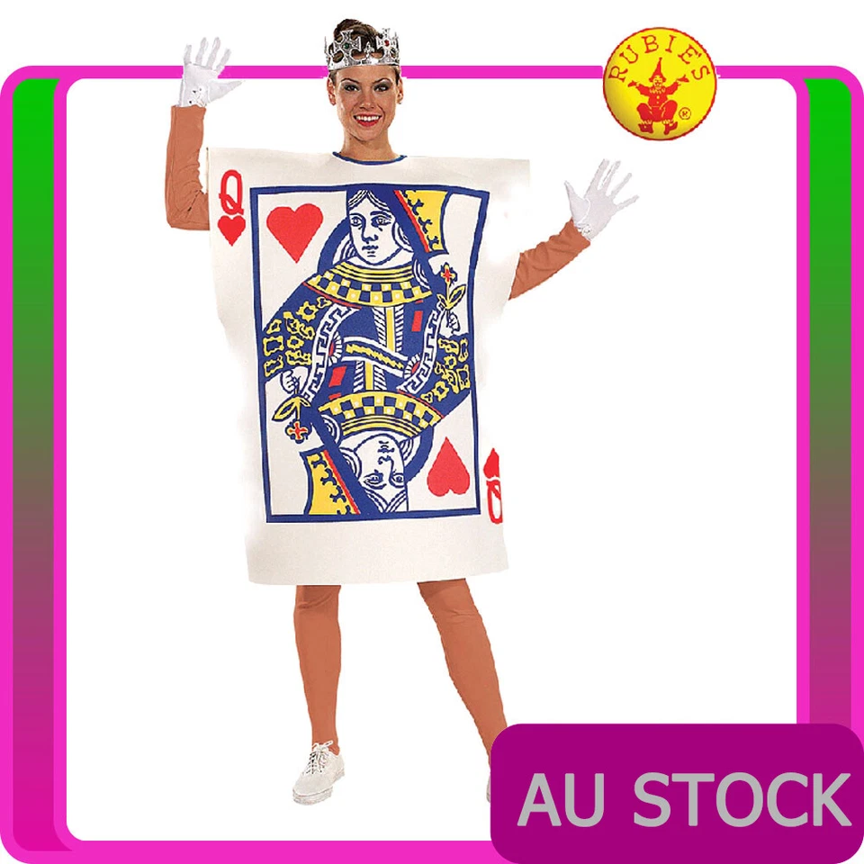 Mujer Alicia Reina de Corazones Tarjeta de Poker Elegante Damas Disfraz País de las Maravillas Foto 1 de 2