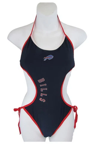 New Buffalo Bills Womens Size XL XLarge Blue 1 Piece Swimsuit Bikini Cover