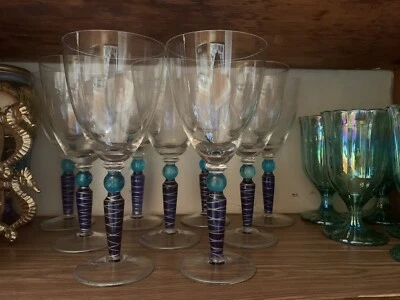 PIER ORBIT ESPECIAS CRISTAL COPA DE VINO AZUL REAL Juego de 10 Foto 1 de 4