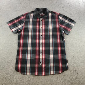 rip curl shirt mens XL red black plaid short sleeve casual button up - Picture 1 of 15