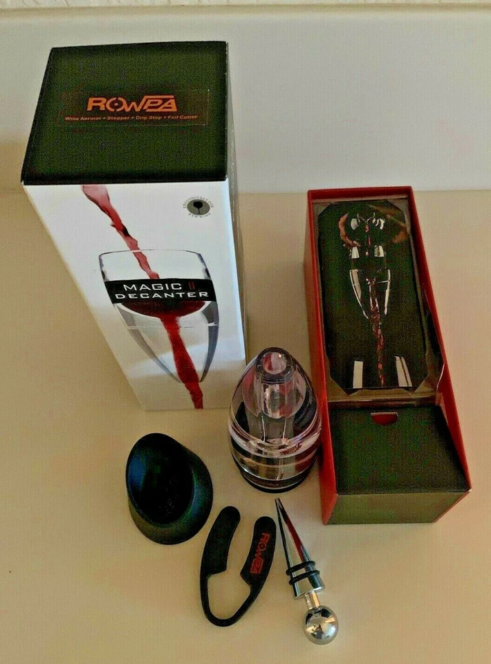 Juego de jarra aireador de vino de calidad MAGIC DECANTER: tapón, tope de goteo, cortador NUEVO Foto 1 de 4