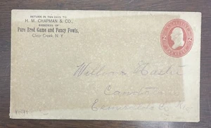 Vintage Cover H M Chapman & Co Pure Bred Game And Fancy Fowls Clear Creek NY - Picture 1 of 4