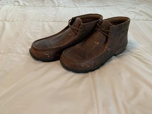 NWOB Justin Cappie Work Boots Brown Leather Steel Toe Size 12 W 235 Moc Toe - Picture 1 of 8