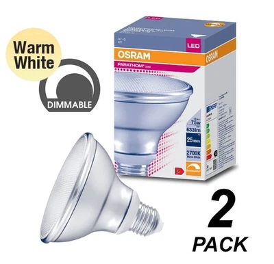 2 x Dimmable LED PAR30 Floodlight Globes / Bulb 10W 240V E27 Warm White 2700K - Image 1 of 4