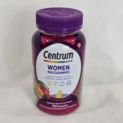 Gomas multivitamínicas femininas Centrum sabor natural frutas 100 ct validade 05/2026 - Imagem 1 de 4