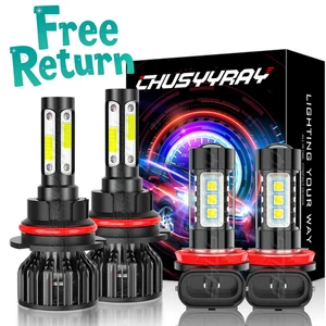 For Suzuki SX4 2007-2012 2013 4X 6000K LED Headlight Hi/Lo + Fog Light Bulbs - Picture 1 of 12