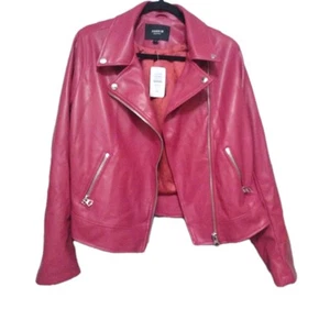 TORRID Faux Leather Moto Jacket 1X Pink Zip Front Biker Edgy Trendy Lined NWT - Picture 1 of 4