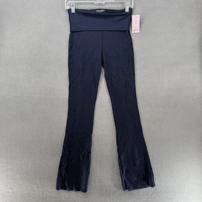 Pantalones Wild Fable para mujer 2XS azul marino elásticos cómodos acanalados tejidos pierna acampanada nuevos con etiquetas Foto 1 de 4