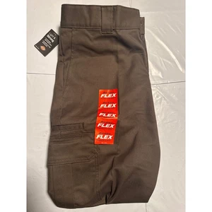 Dickies Flex Slim Fit Cargo Pants Mens 34x32 Brown Lightweight Durable Workwear - Picture 1 of 9