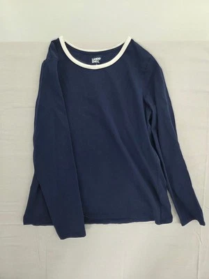 Lands End Long Sleeve Boys Shirt Cotton Size L 14-16 Blue 36" chest - Image 1 of 4