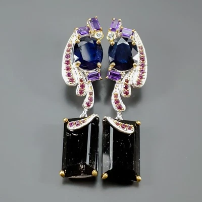 Pendientes Joyería Cuarzo Rutilado Natural Plata de Ley 925/E130045 Foto 1 de 4