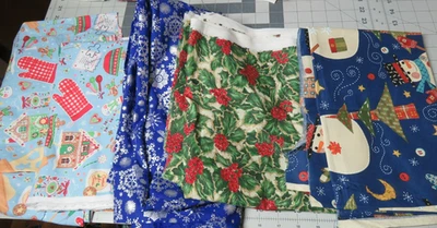 FIVE PIECE Christmas Fabric Lot 6+yds Cotton Various Patterns Holiday Sewing (A) - Image 1 of 4