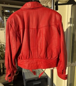 Lederjacke XL weiches dickes Nappaleder schönes sattes kirschrot top Hingucker - Bild 1 von 7